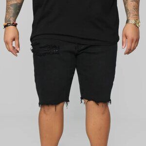 FASHION NOVA Earl Denim Shorts 38 - Black